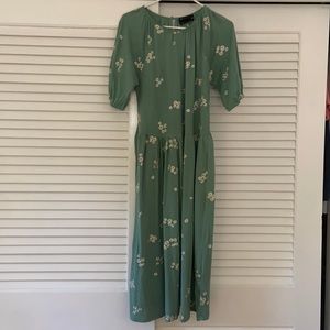ASOS green cotton dress with daisy embroidery